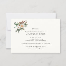 Elegant Vinter Blommig och Grönska Detaljer Kort