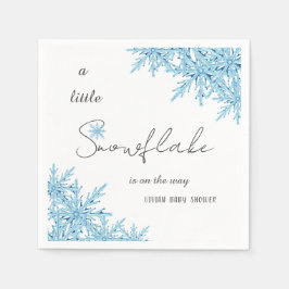 Elegant Vinter Blue Little Snowflake Baby Shower Pappersservett