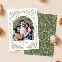 Elegant vinter botanisk familjefoto båge firande