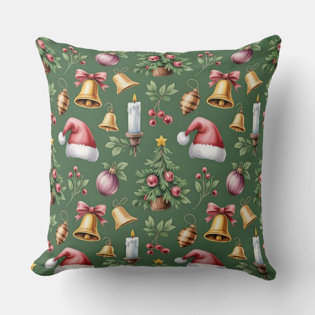 Elegant Vinter Botanisk julklapp Kudde (Framsida)