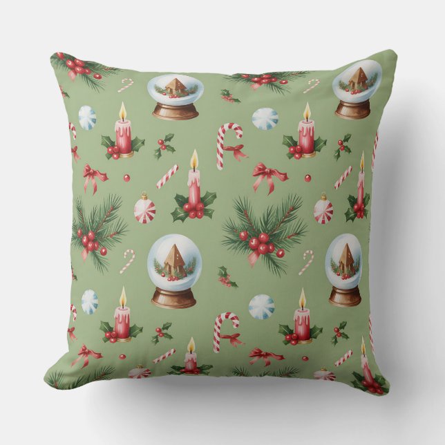 Elegant Vinter Botanisk julklapp Kudde (Framsida)