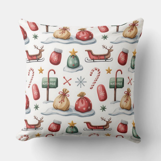 Elegant Vinter Botanisk julklapp Kudde (Framsida)