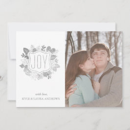 Elegant Vinter Foliage Faux Silver Foil-fotokort Inbjudningar