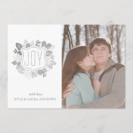 Elegant Vinter Foliage Faux Silver Foil-fotokort Inbjudningar
