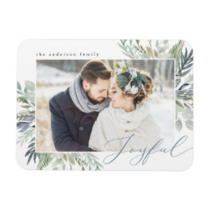 Elegant Vinter Foliage Helgdag Photo Magnet