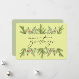 Elegant Vinter Grönska Företag ADD LOGO Julkort