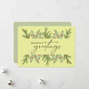 Elegant Vinter Grönska Företag ADD LOGO Julkort