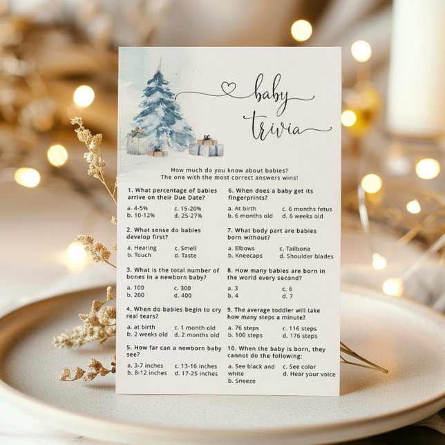 Elegant vinter kalligrafi baby trivia spel (Skapare uppladdad)