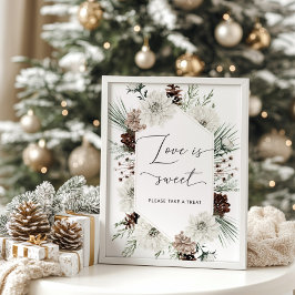 Elegant vinter Kärlek är sött ta en godis Poster