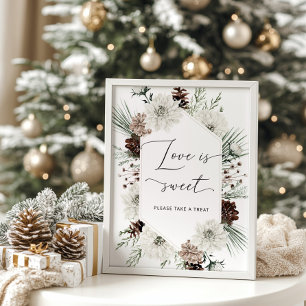 Elegant vinter Kärlek är sött ta en godis Poster
