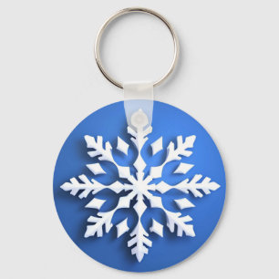 ❄️ Elegant vinter kristall snöflinga charm 3D fros Nyckelring