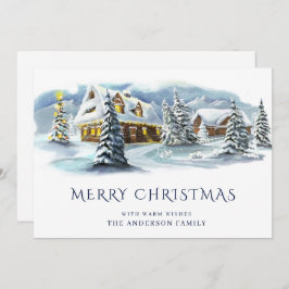 Elegant Vinter Land Julhälsning Julkort