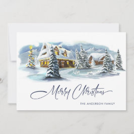 Elegant Vinter Lantlig Julhälsning Julkort