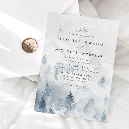 Elegant Vinter Skog Bröllop Inbjudningar