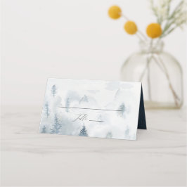 Elegant Vinter Skog Bröllops Bordskort Placeringskort