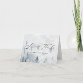 Elegant Vinter Skog Kärlek & Tack Bröllop Kort