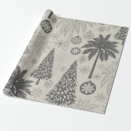 Elegant vinter snöflinga monokrom jul presentpapper