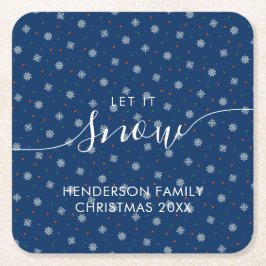 Elegant vinteranpassningsbar snöflingor underlägg papper kvadrat