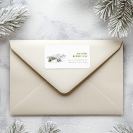 Elegant Vinterbergsjul Adressetikett