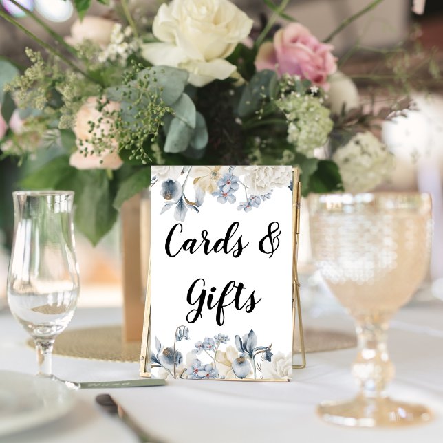 Elegant Vinterblått och vitt blommor Poster (Skapare uppladdad)