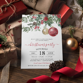 Elegant vinterblomma julfestinbjudan inbjudningar