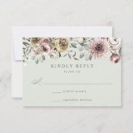 Elegant vinterblommig bröllop OSA kort