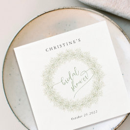 Elegant vinterblommig krans Bröllopsdusch Pappersservett