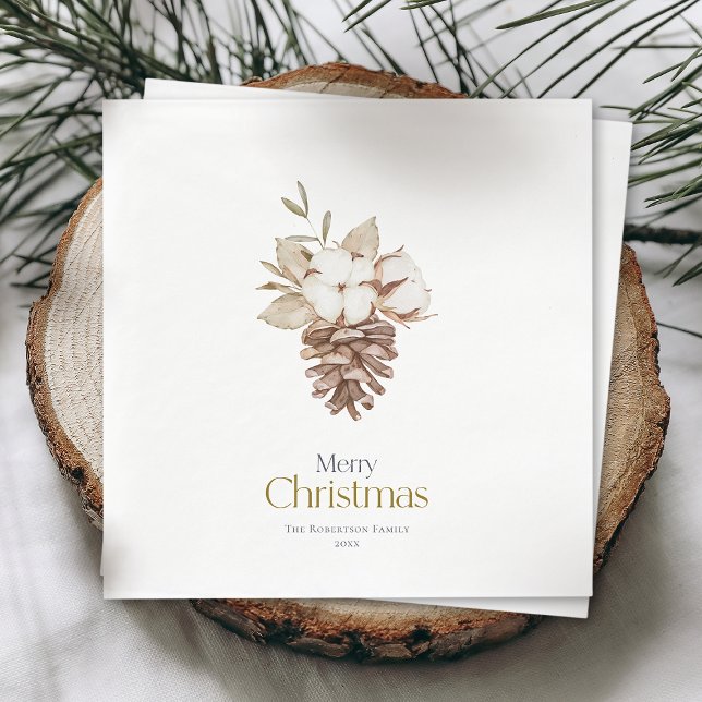 Elegant Vintercentrerade dekorativa blöjor Pappersservett (Skapare uppladdad)