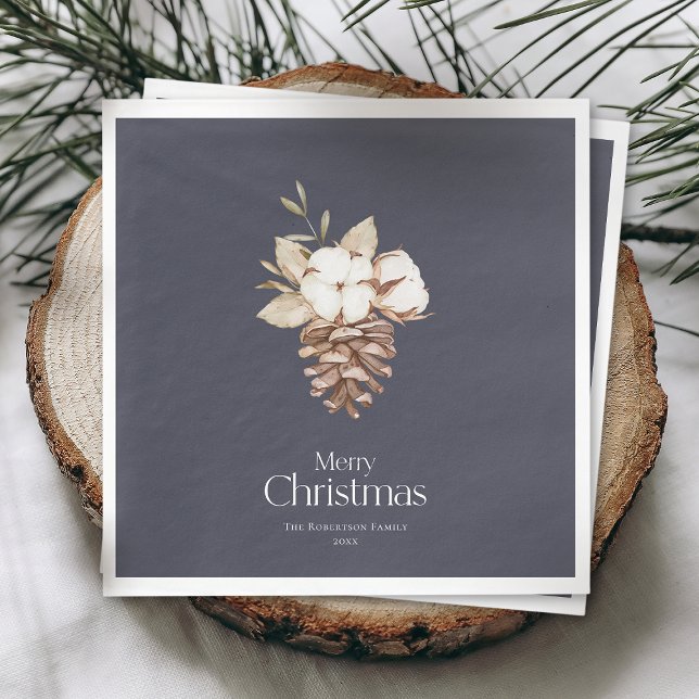 Elegant Vintercentrerade dekorativa blöjor Pappersservett (Skapare uppladdad)