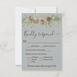 Elegant vintergrå tall RSVP-kort OSA Kort