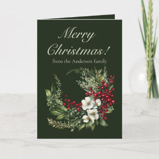 Elegant vintergrönska God Jul Icke-foto Helgkort
