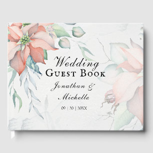 Elegant Vinterjul - Helgdag Blommigt för vattenfär Gästböcker