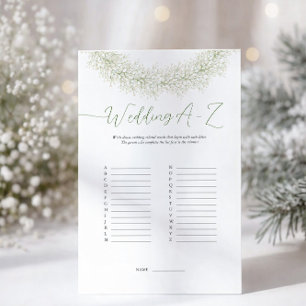 Elegant vinterkrans bröllop A-Z spel folder Flygblad