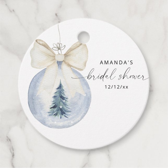 Elegant vintermöhippa gåvor etiketter (Framsida)