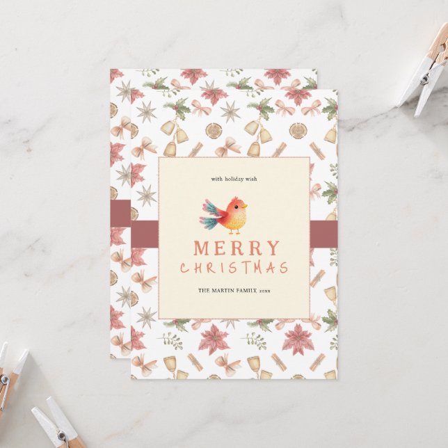 Elegant Vintern - julljullekort Inbjudningar (Fram/Back In Situ)