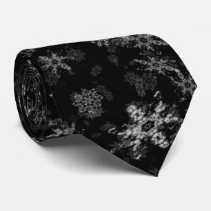 Elegant vinternattsnöfall svart vitt slips