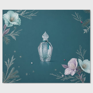 Elegant vinterparfym Teal julpresentpapper Presentpapper