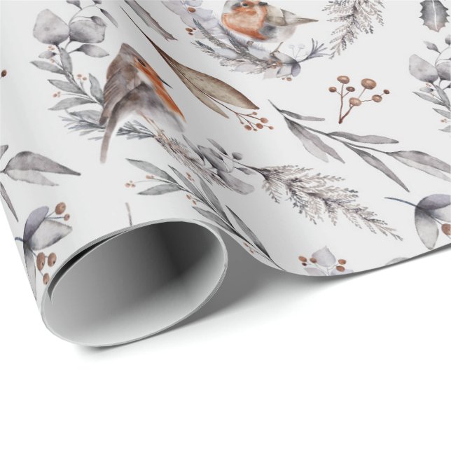 Elegant vinterrödhake julpresent  presentpapper (Rullad Hörn)