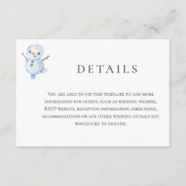 Elegant vintersaga Bröllop med snöflingor Tilläggskort