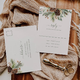Elegant vintertall grönska RSVP Vykort