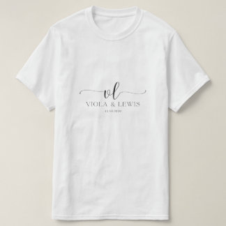Elegant Viola & Lewis skräddarsydd bröllopsdatum t Shirt