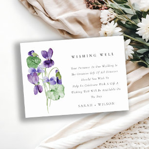 Elegant Violet Blommigt Bunch Bröllop Wishing Wish Tilläggskort