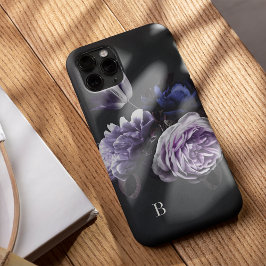 Elegant Violet Blommigt Ro Monogram