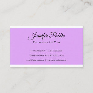 Elegant Violet Design Modern Simple Plain Trendig Visitkort