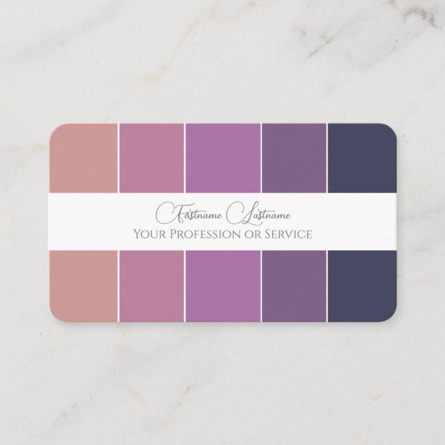 Elegant violet färg palettkalligrafi QR-kod Visitkort (Framsida)