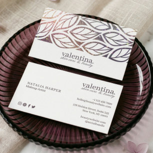 Elegant Violet Glitter Löv Mönster Beauty Makeup Visitkort