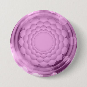 Elegant Violet Krona Chakra Zen Yoga Andlig Knapp