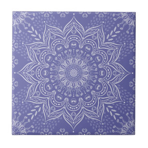 Elegant Violet Lila Boho Mandala Kakelplatta