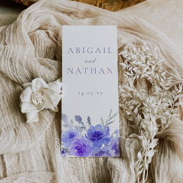 Elegant Violet Lila Bröllop Ceremony-programmet