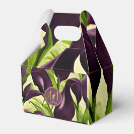 Elegant Violet Lila Calla Lilies Bröllop Presentaskar